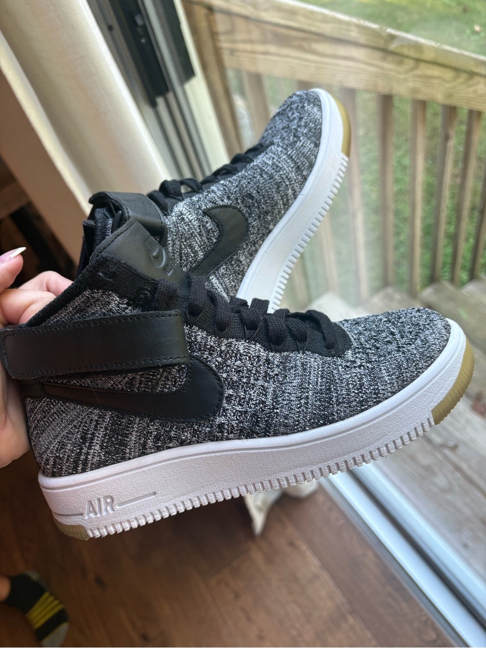 Nike Air Force 1 High Flyknit in black & gray #airforce1 #basketball